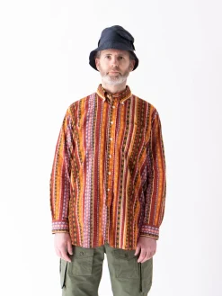 Orange Cotton Lawn Batik Stripe 19th Century BD Shirt | Engineered Garments Shop