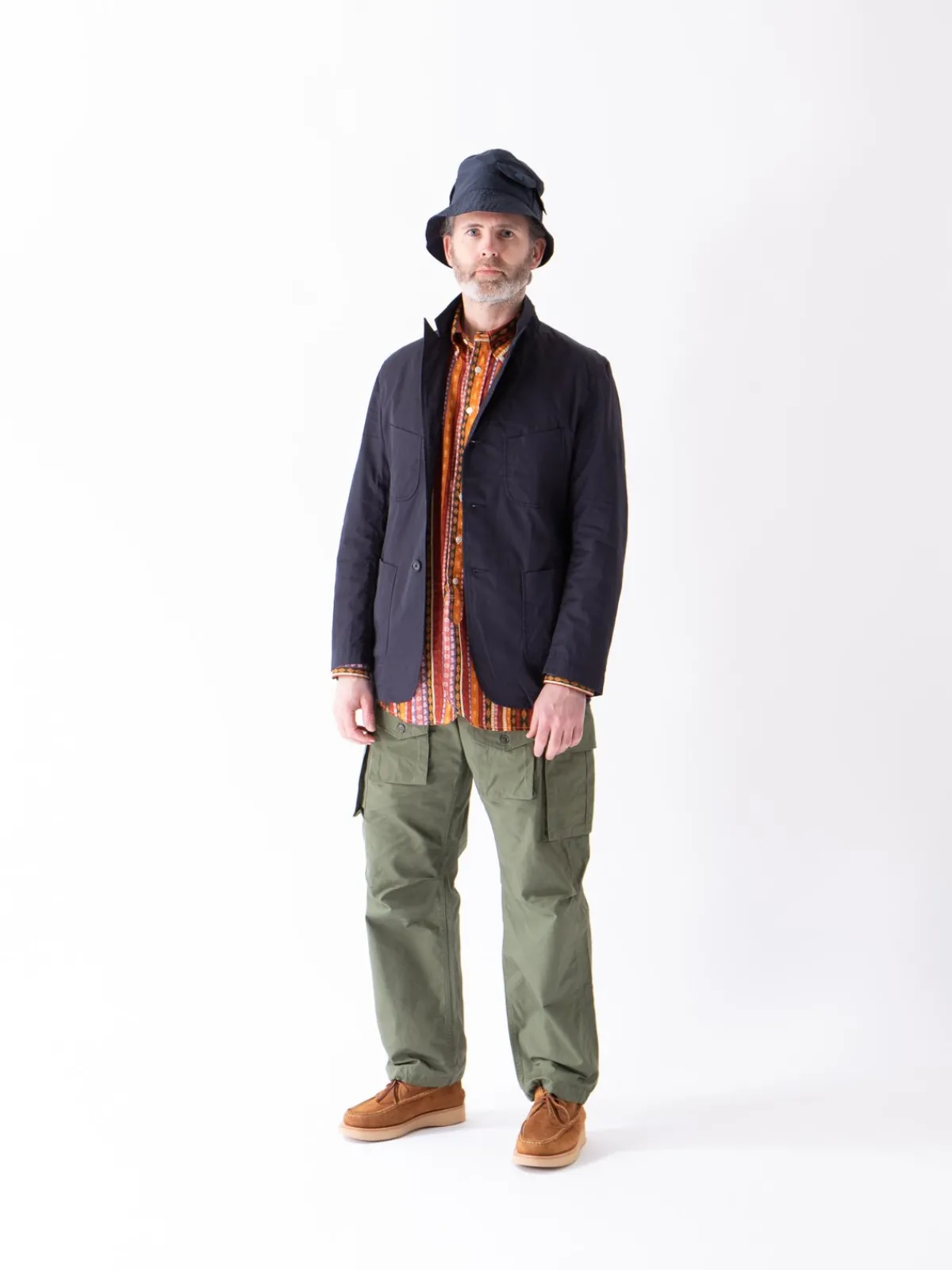 Orange Cotton Lawn Batik Stripe 19th Century BD Shirt | Engineered Garments Shop