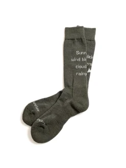 PE/CO PILE SOCK KHAKI | and wander Cheap