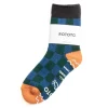 PILE ROOM SOCK CHECKERBOARD CHARCOAL/L.ORANGE | RoToTo Clearance