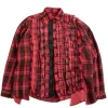 REBUILD BY FLANNEL SHIRT RIBBON WIDE OVER DYE RED (C) | Needles Store