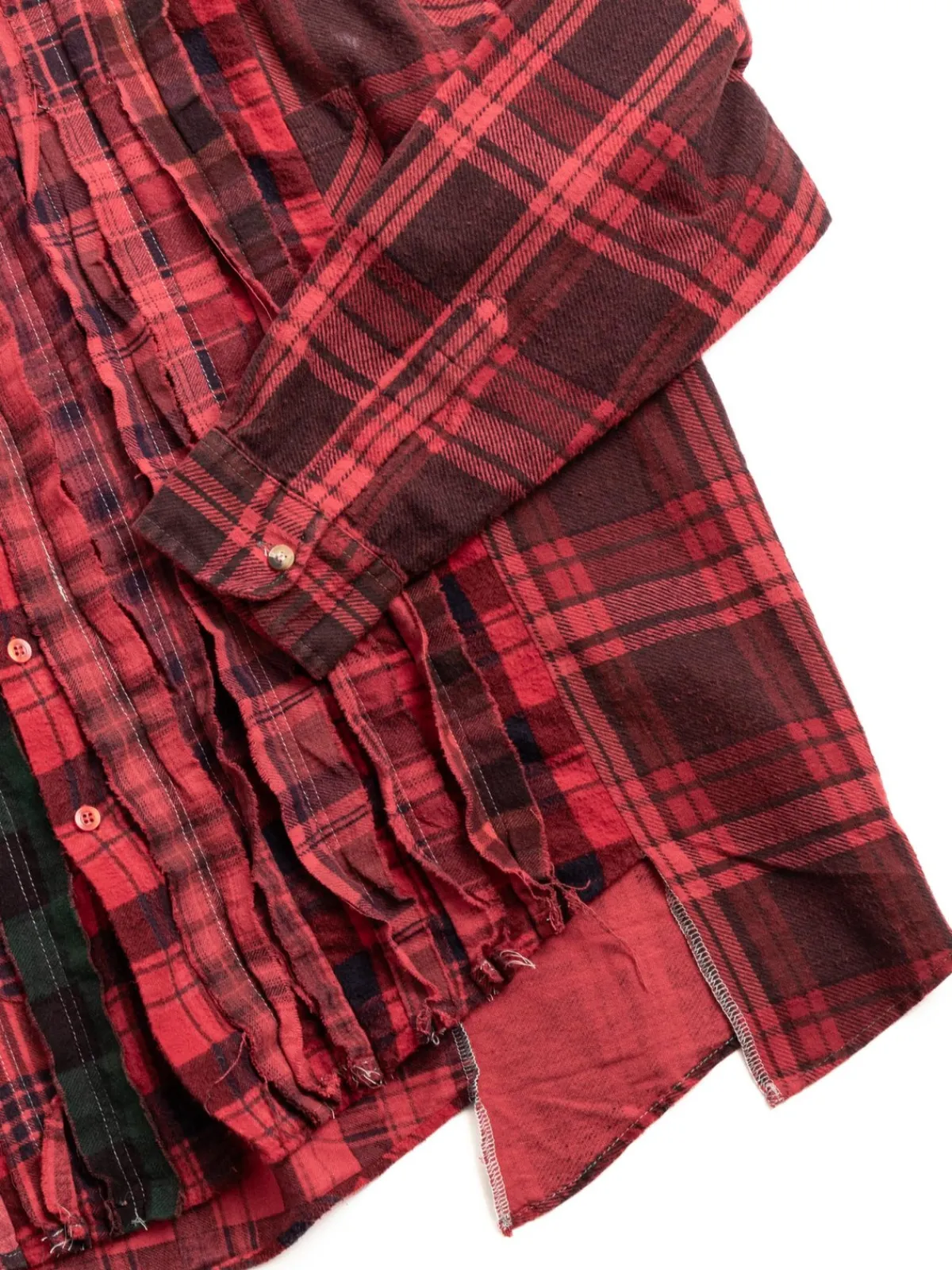 REBUILD BY FLANNEL SHIRT RIBBON WIDE OVER DYE RED (C) | Needles Store