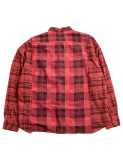 REBUILD BY FLANNEL SHIRT RIBBON WIDE OVER DYE RED (B) | Needles Outlet