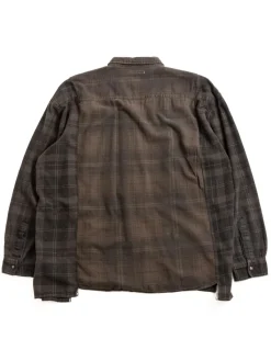 REBUILD BY FLANNEL SHIRT RIBBON WIDE OVER DYE BROWN (B) | Needles Best Sale
