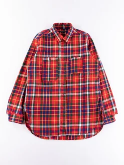 Red/Green/Yellow Cotton Twill Plaid Work Shirt | Engineered Garments Online