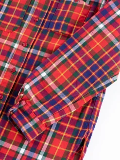 Red/Green/Yellow Cotton Twill Plaid Work Shirt | Engineered Garments Online