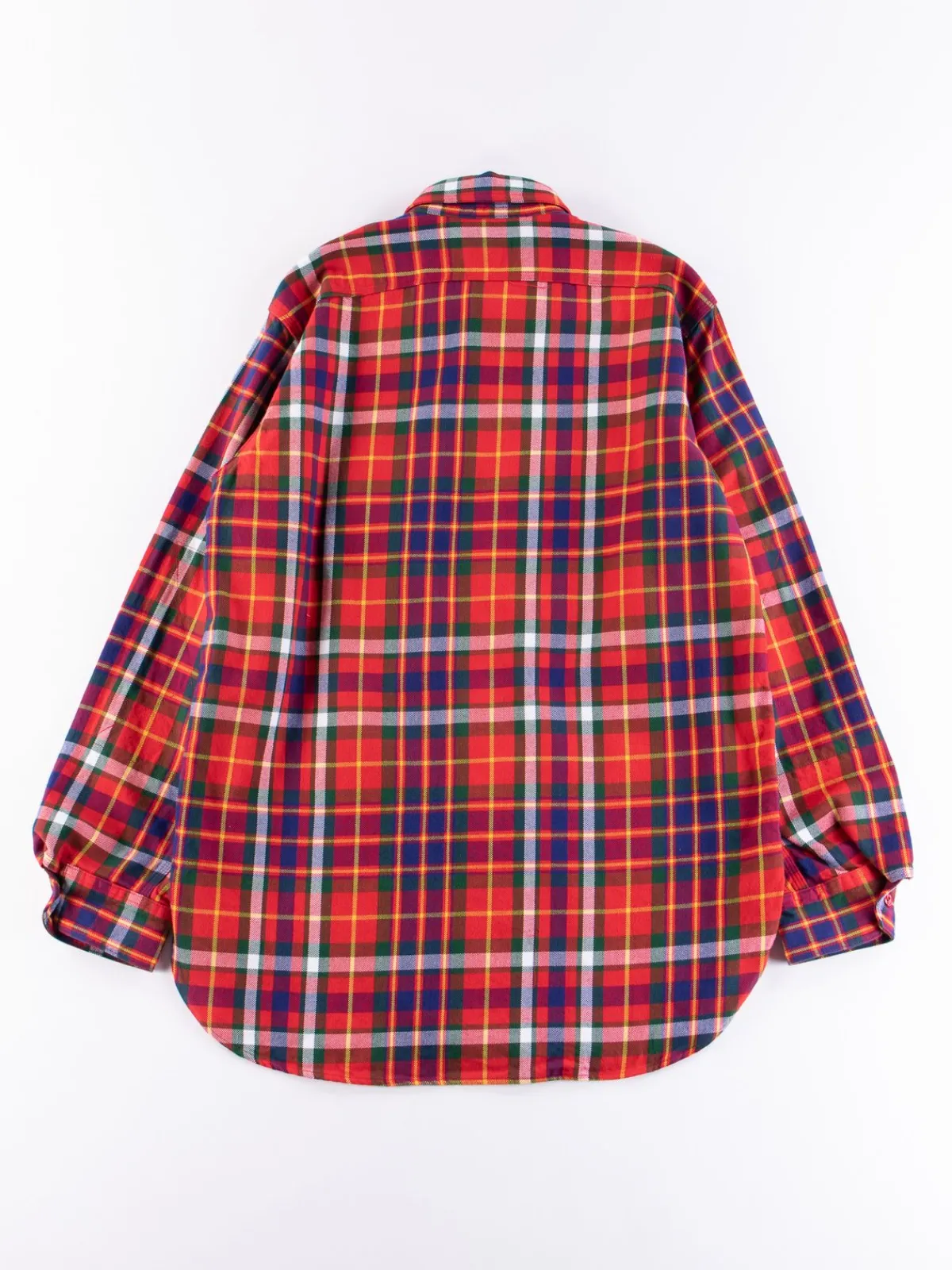 Red/Green/Yellow Cotton Twill Plaid Work Shirt | Engineered Garments Online