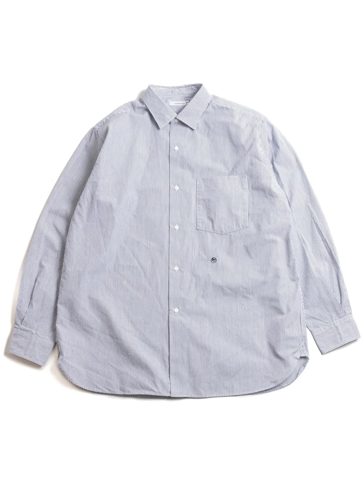 REGULAR COLLAR STRIPE WIND SHIRT NAVY | Nanamica Best Sale