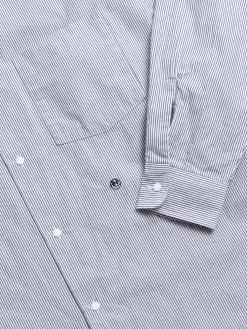 REGULAR COLLAR STRIPE WIND SHIRT NAVY | Nanamica Best Sale