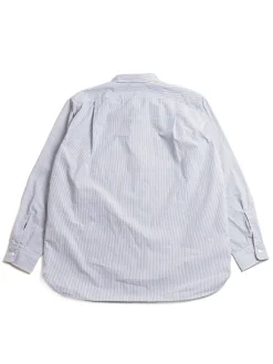 REGULAR COLLAR STRIPE WIND SHIRT NAVY | Nanamica Best Sale