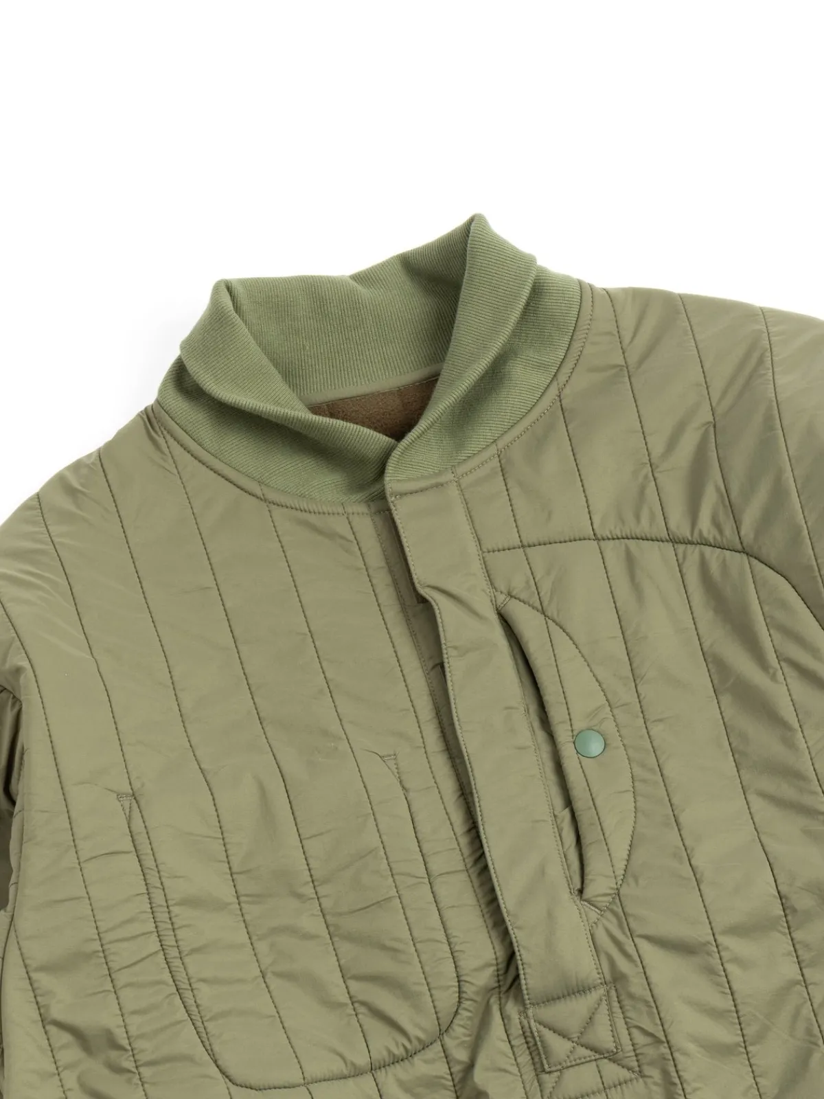 REVERSIBLE QUILT PULLOVER OLIVE | The Bureau Belfast Cheap