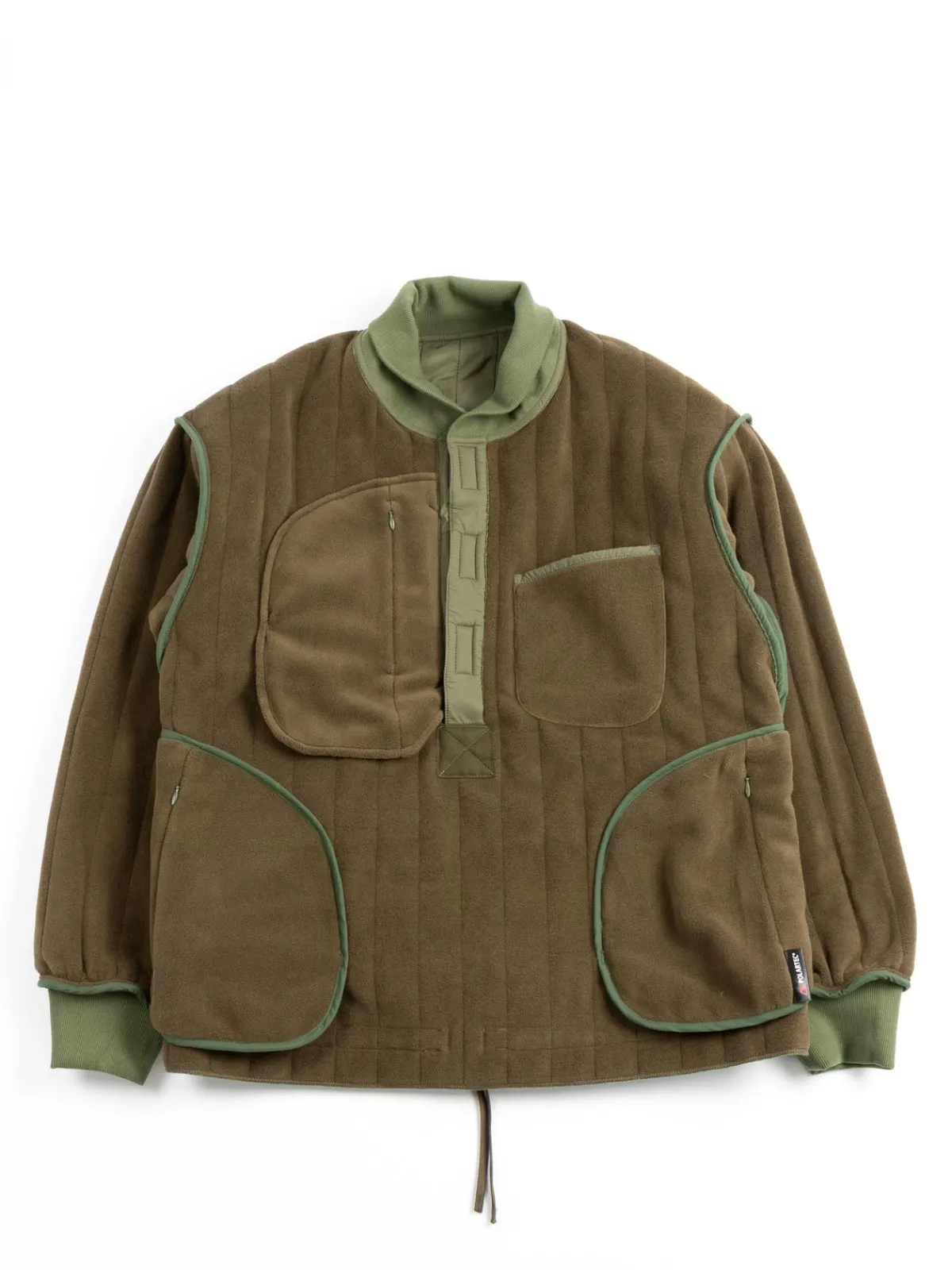 REVERSIBLE QUILT PULLOVER OLIVE | The Bureau Belfast Cheap