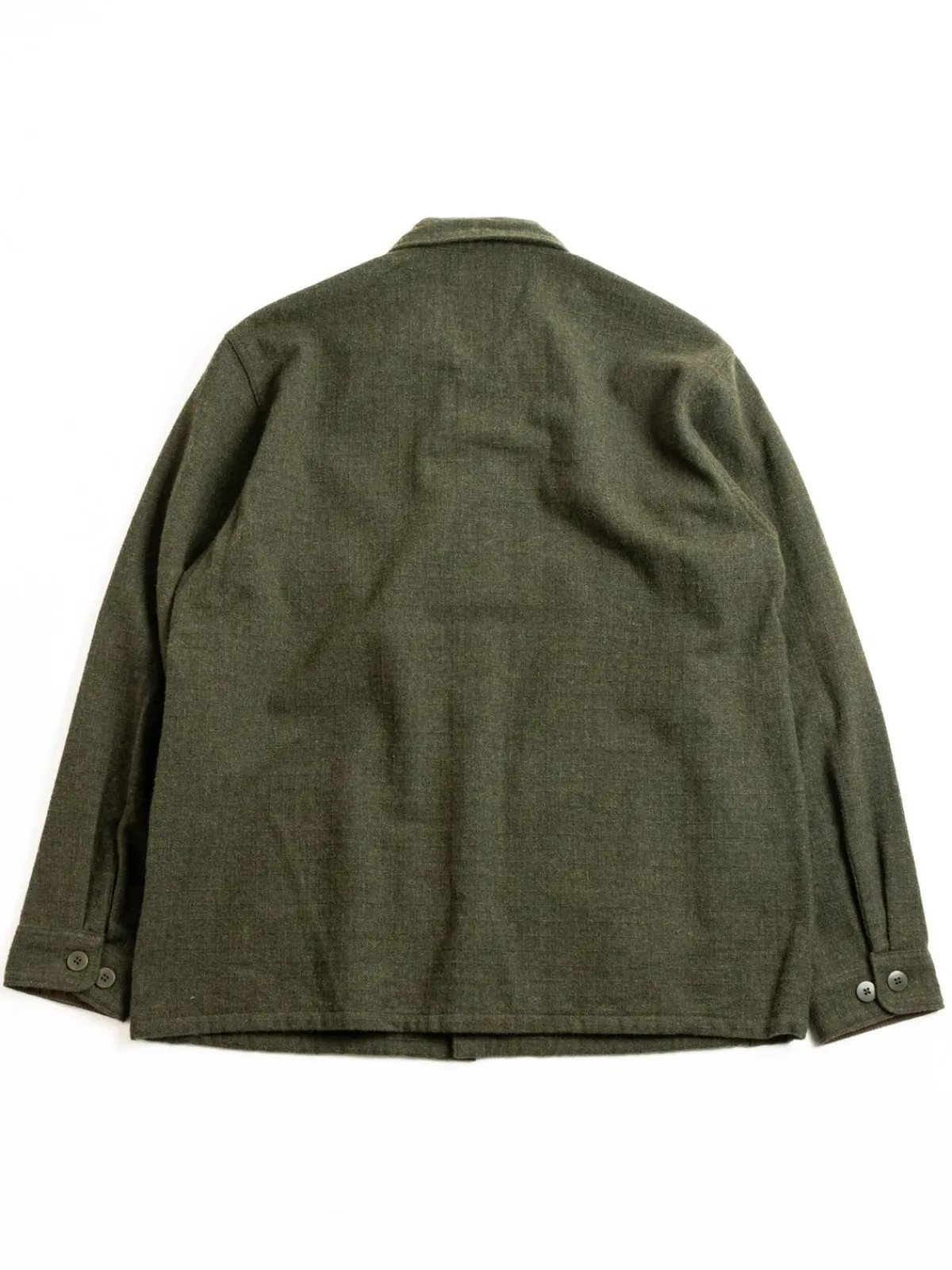 RIP–STOP WOOL C.P.O SHIRT OLIVE | SEUVAS Hot