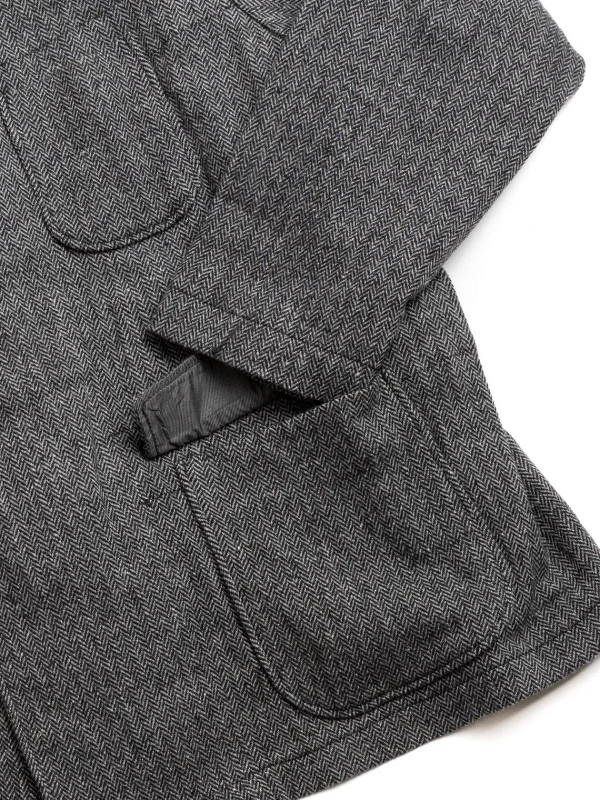 SMOKING JACKET GREY POLY WOOL HERRINGBONE | Engineered Garments Online