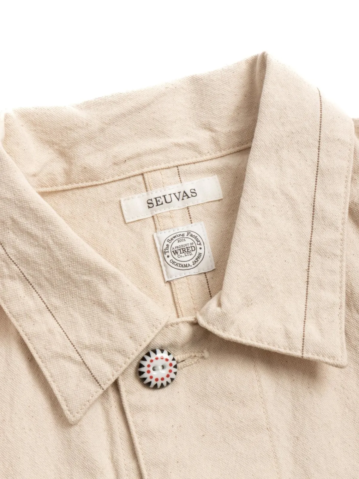 STRIPE CANVAS COVERALL NATURAL | SEUVAS Cheap