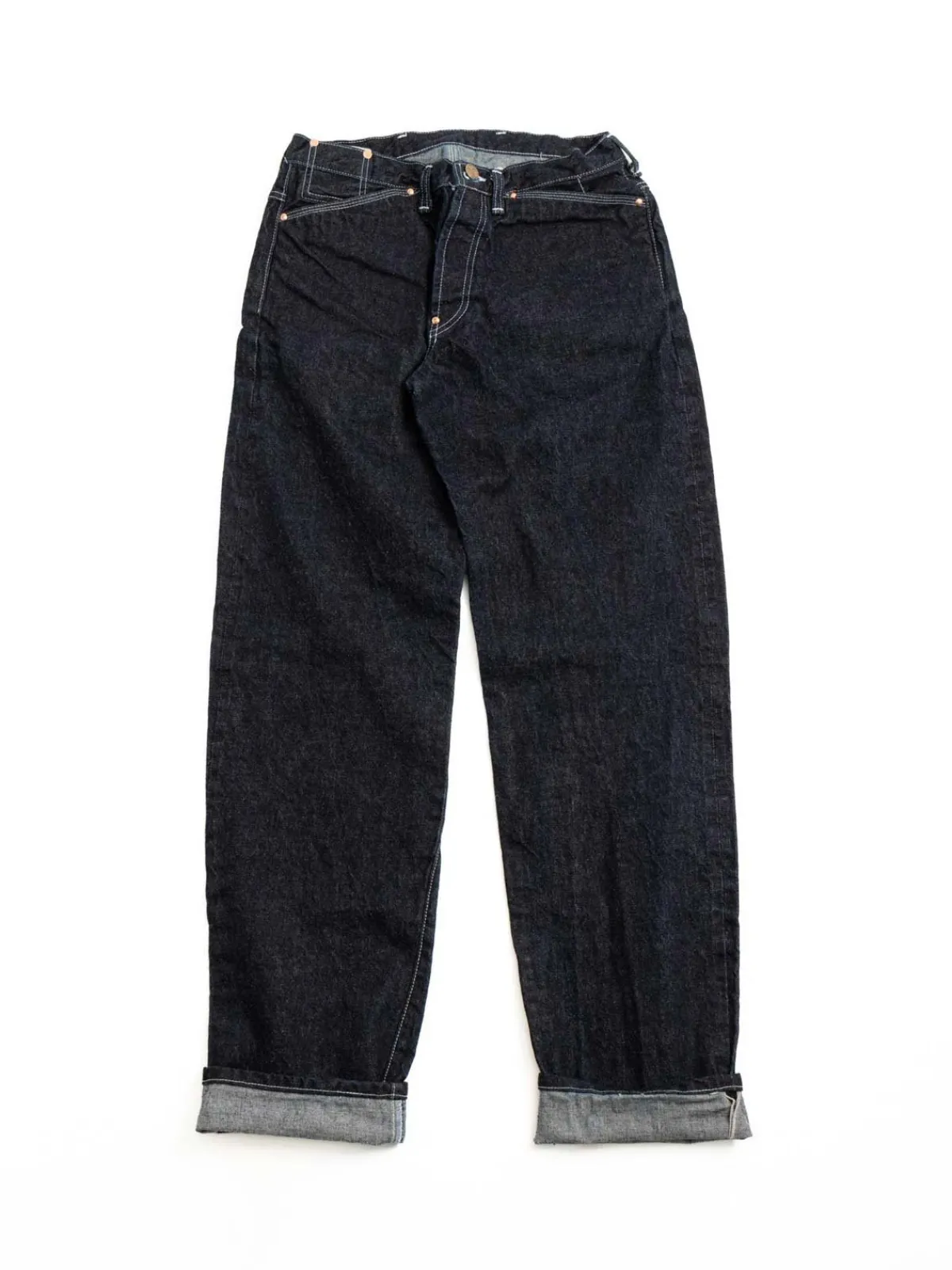 TYPE 130 TAPERED HEMP–WOOL–COTTON BULL DENIM ACHILLES’ HEEL INDIGO DYED | Tender Co Best
