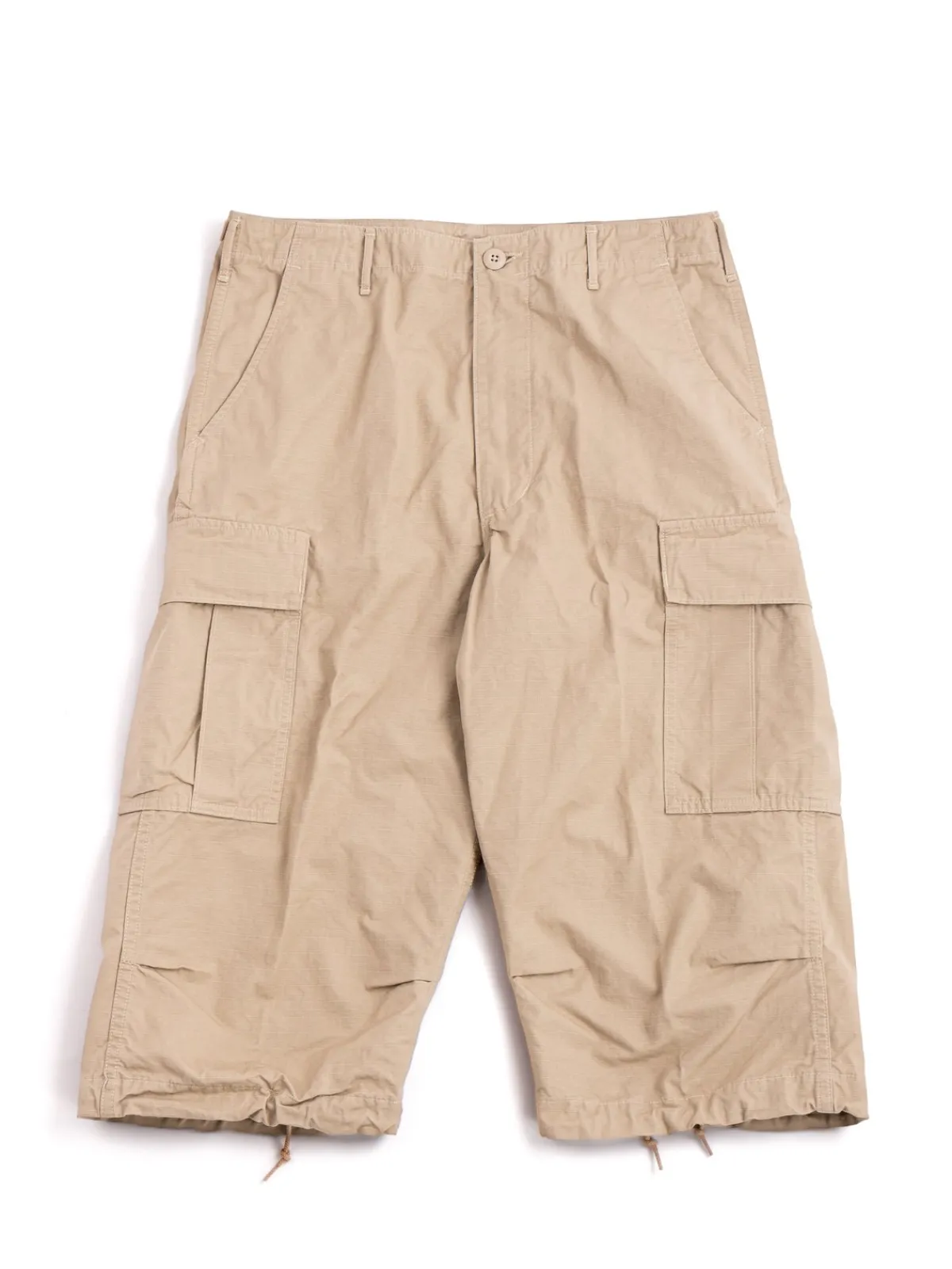 VINTAGE FIT 6 POCKET CARGO SHORTS RIPSTOP BEIGE | The Bureau Belfast Online