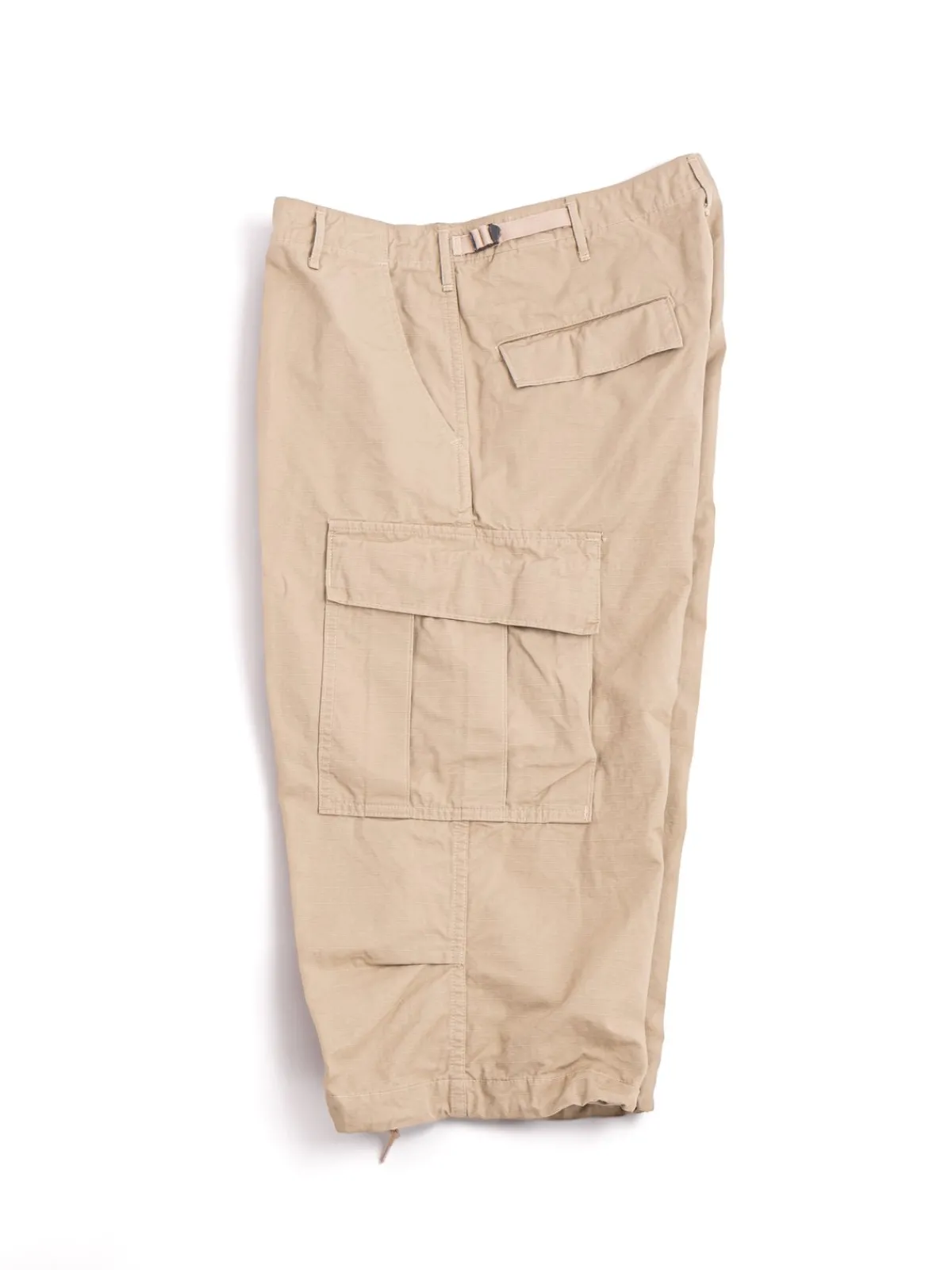 VINTAGE FIT 6 POCKET CARGO SHORTS RIPSTOP BEIGE | The Bureau Belfast Online