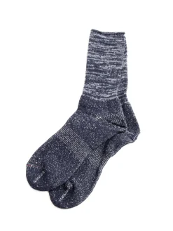 WASHI PILE CREW SOCKS NAVY | RoToTo Store