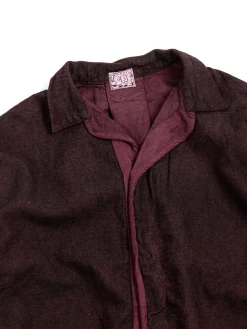 WEBBING FLY SHIRT BARGE BLUE WOOL&ndash;COTTON HERRINGBONE HADAL LIBRARY | Tender Co New