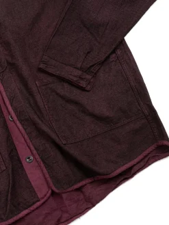 WEBBING FLY SHIRT BARGE BLUE WOOL&ndash;COTTON HERRINGBONE HADAL LIBRARY | Tender Co New
