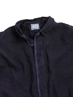 WEBBING FLY SHIRT INDIGO CHAMBRAY COTTON TOTE CLOTH HADAL BLUE | Tender Co Hot