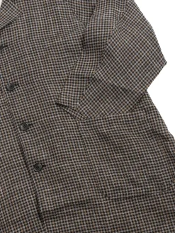 WOOL CHECK RAGLAN ATELIER COAT BLACK | H.UNIT Outlet