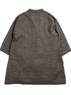 WOOL CHECK RAGLAN ATELIER COAT BLACK | H.UNIT Outlet