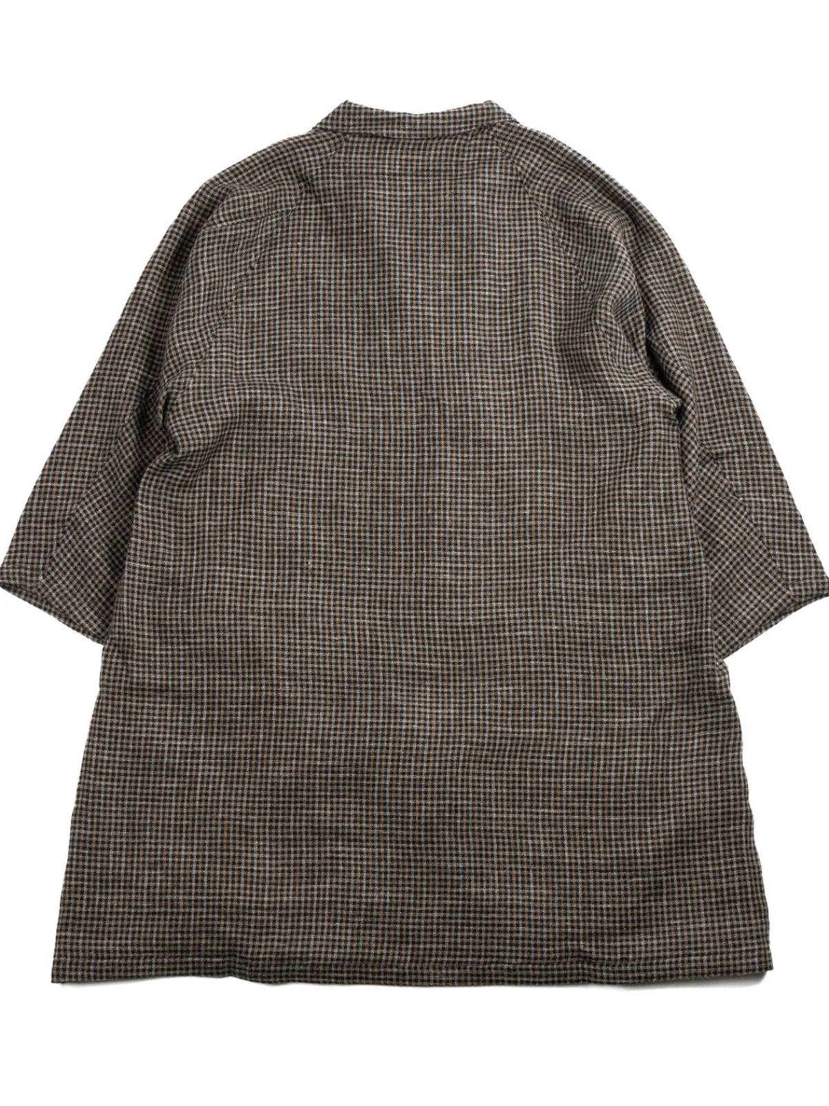 WOOL CHECK RAGLAN ATELIER COAT BLACK | H.UNIT Outlet