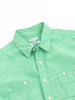 WORK SHIRT GREEN CHAMBRAY JAPANESE NARROW LOOM (TBB EXCLUSIVE) | Engineered Garments For The Bureau New