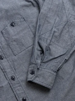 WORK SHIRT INDIGO COTTON CHAMBRAY | Engineered Garments Clearance