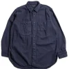 WORK SHIRT NAVY COTTON HERRINGBONE FLANNEL | Engineered Garments Best