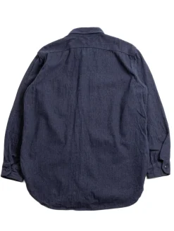 WORK SHIRT NAVY COTTON HERRINGBONE FLANNEL | Engineered Garments Best