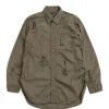 WORK SHIRT OLIVE LH PRINTED SANDED TWILL | Engineered Garments Shop