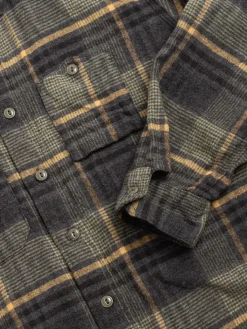 WORK SHIRT YELLOW/GRAY COTTON PLAID FLANNEL | Engineered Garments Hot